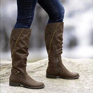 White Mountain Brown Over the Knee Boots